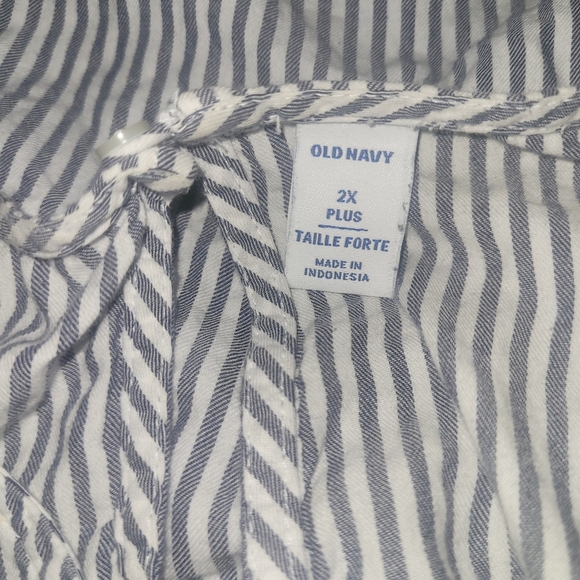 Old Navy Striped V-Neck Short Ruffle Sleeve Top 2X - Picture 6 of 6